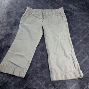 Abercrombie Fitch‎ Womens Crop Pants Sz 2 x 21 Beige Khaki Vintage Low Rise Y2K